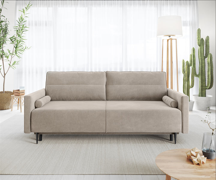 Schlafsofa Sarah Mikrofaser Beige 220x100 cm