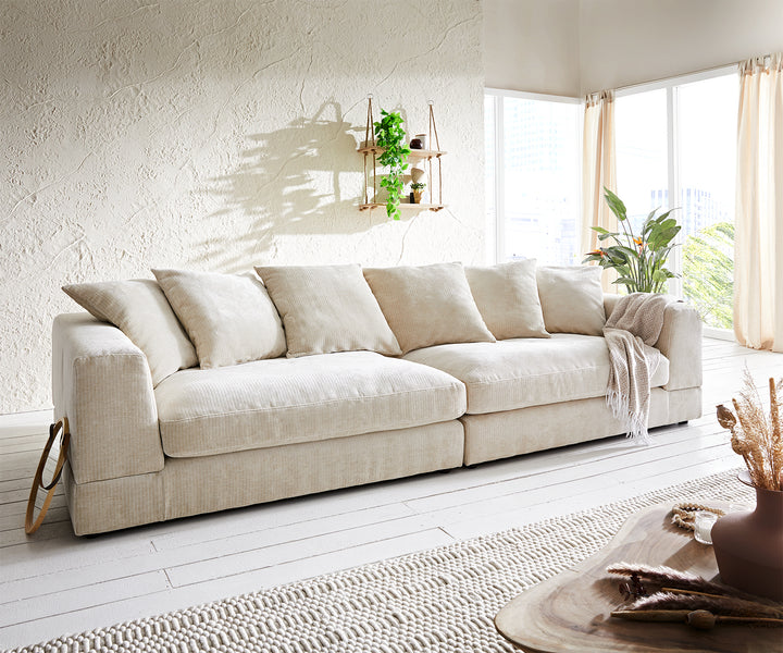 Big-Sofa Justin 310x110 cm Chenille Beige